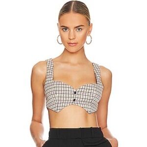 NWT Majorelle Yvonne Crop Top In Multi Gingham